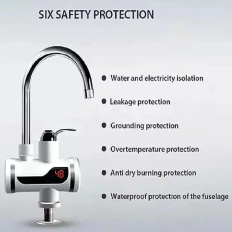 Electric Instant Heating  Faucet  | Digital Temperature Display | Kitchen & Bathroom Hot Water Tap