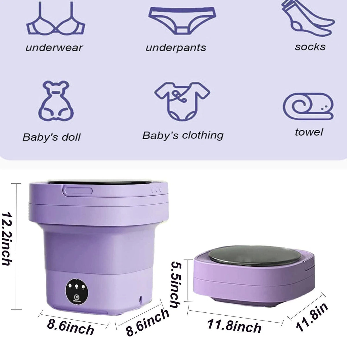 Portable Foldable Mini Washing Machine 6L